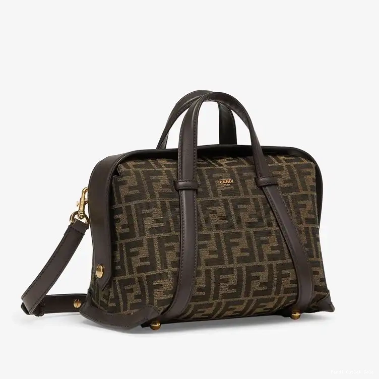 Cheap Brown 365 Medium Motif FF Fabric In Bag Fendi Boston 0412